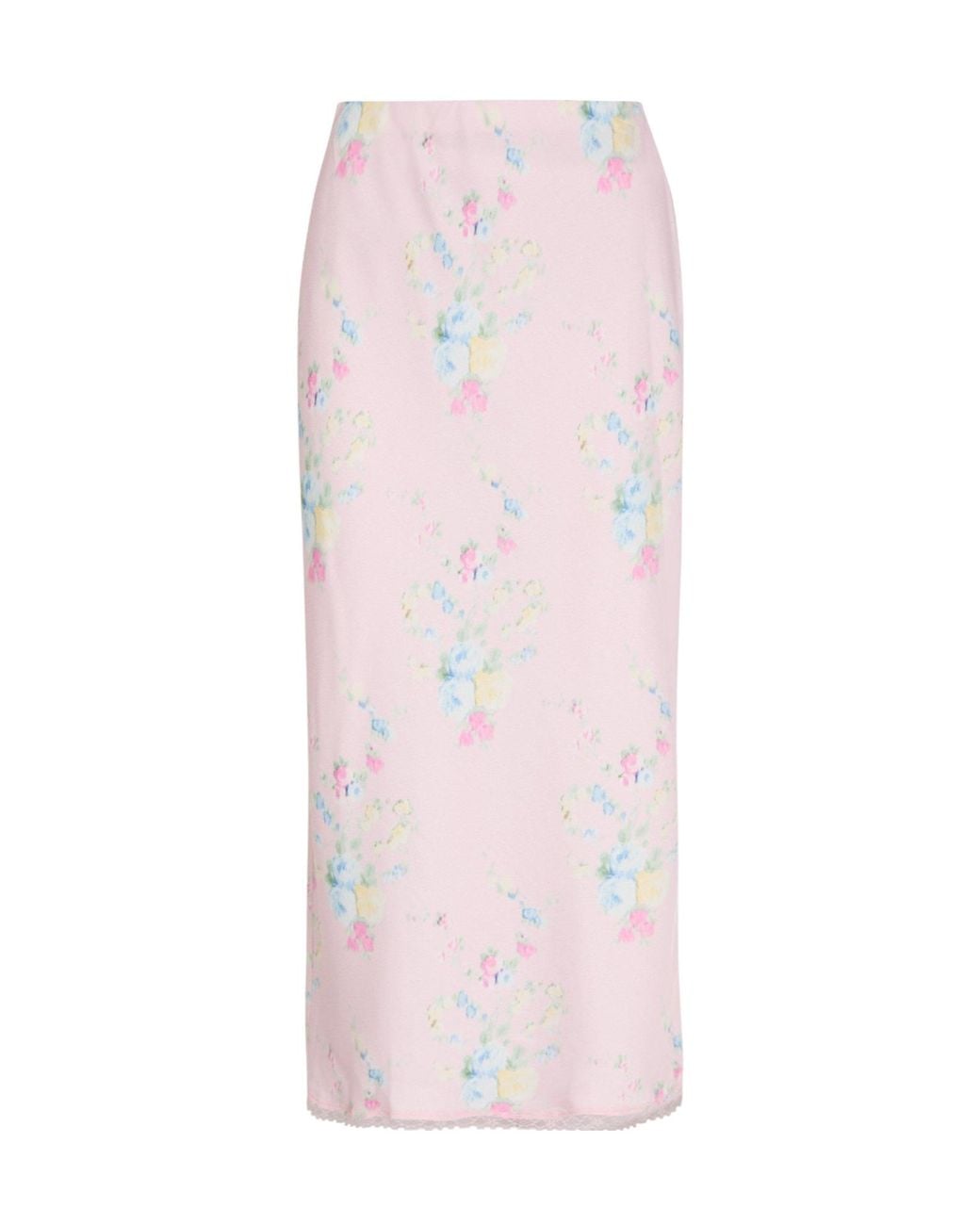 LoveShackFancy Pink Floral Print Skirt