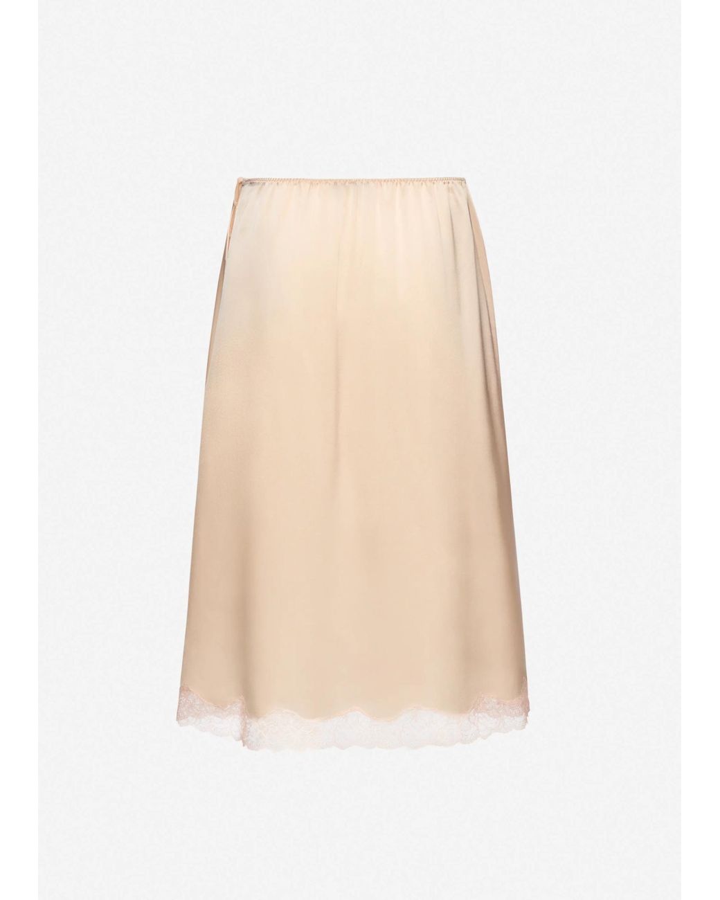 Magda Butrym Natural Silk Lace-Trim Slip Skirt
