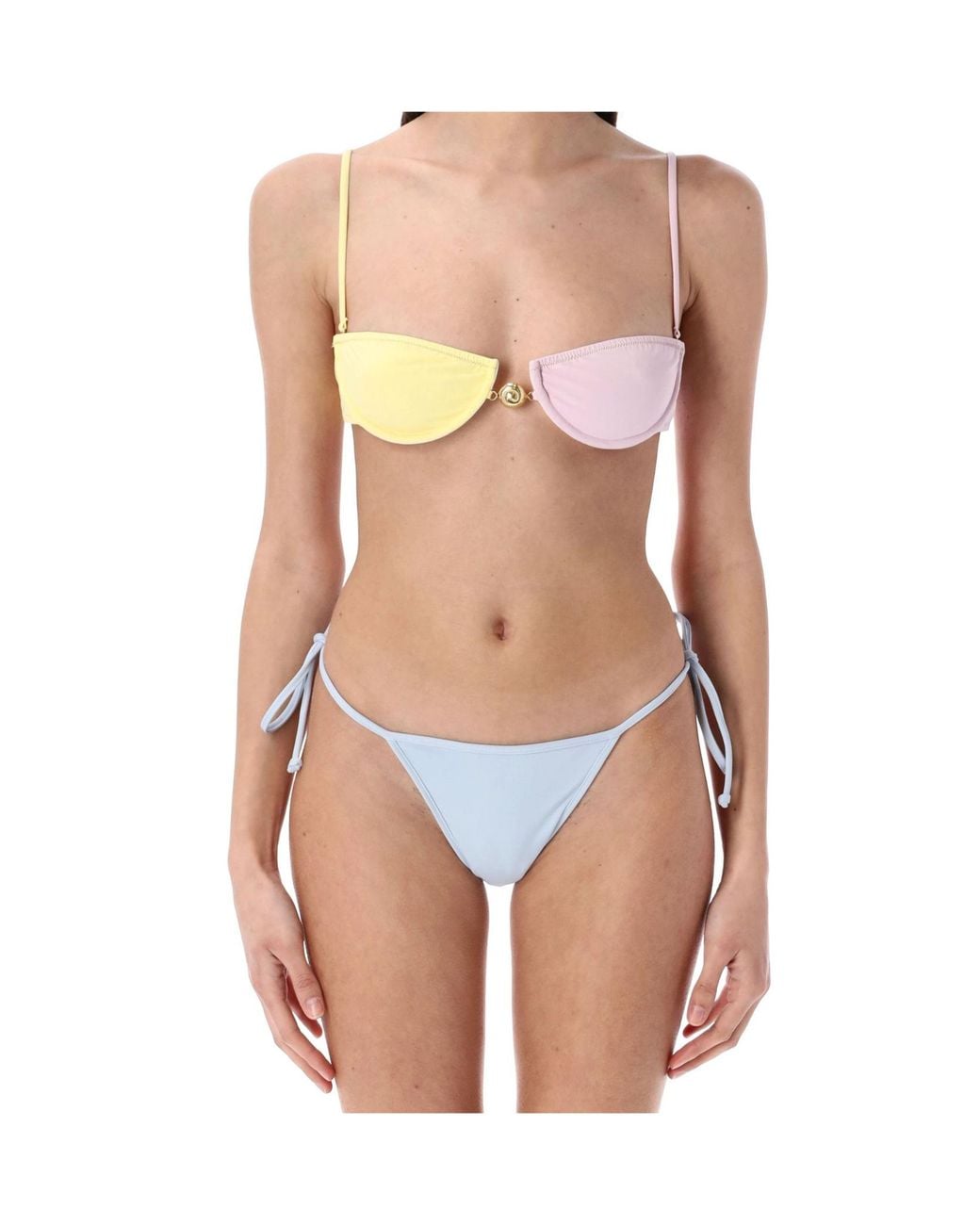 Reina Olga Blue Bows-Detail Bikini Panties