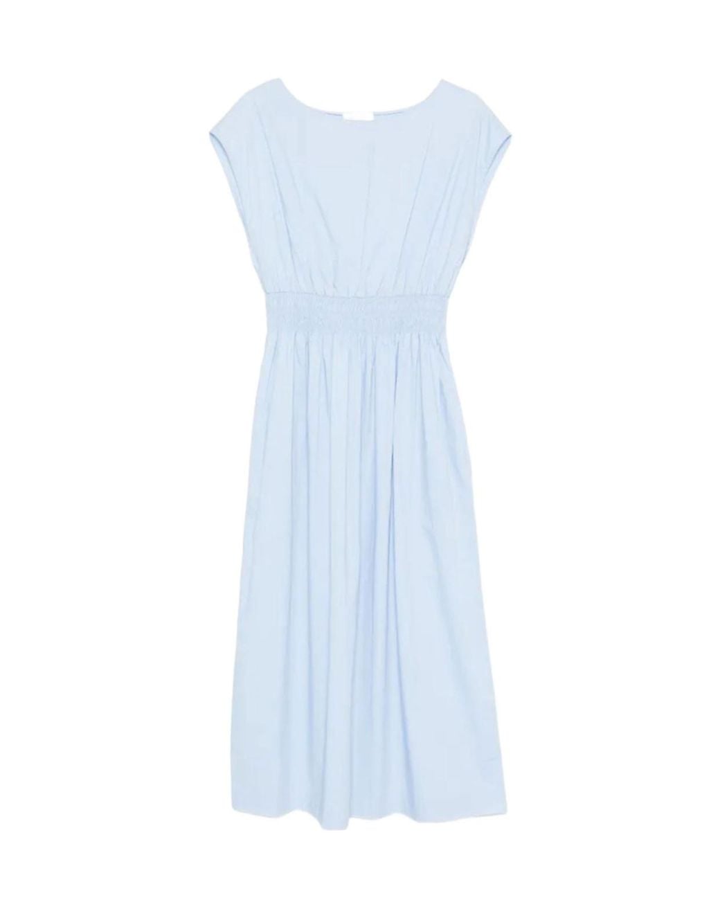 Roberto Collina Blue Elastic Waist Dress