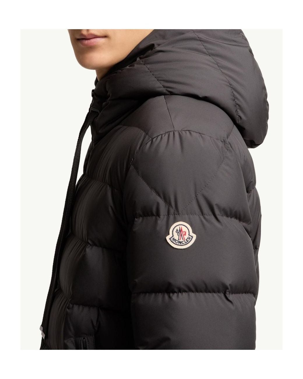 Moncler Gray Zeflor Zip-Up Hooded Puffer Jacket for men