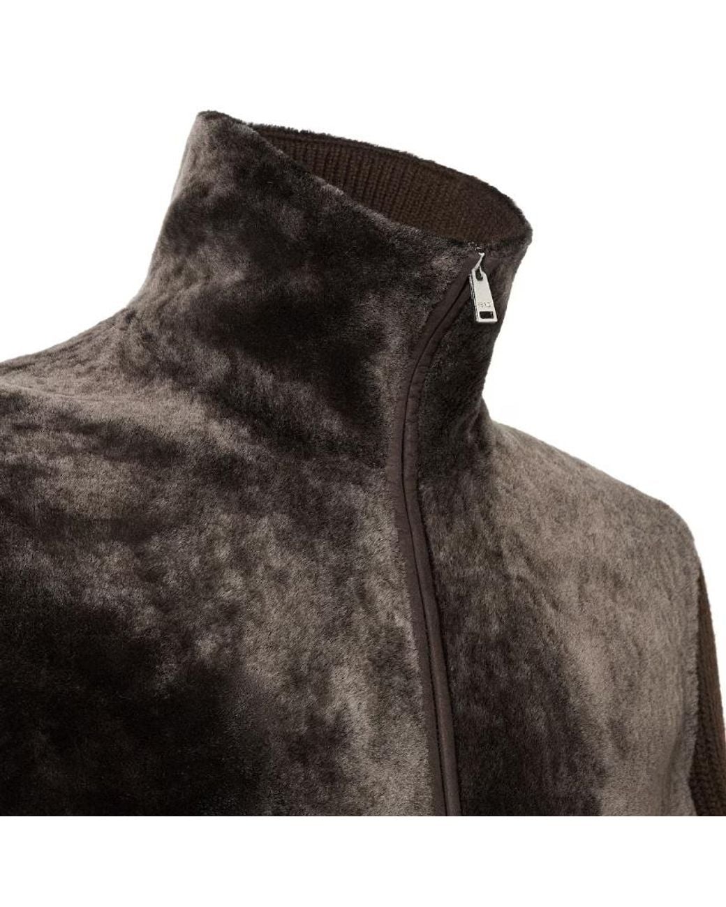 Fendi Brown Wool And Shearling Blouson for men