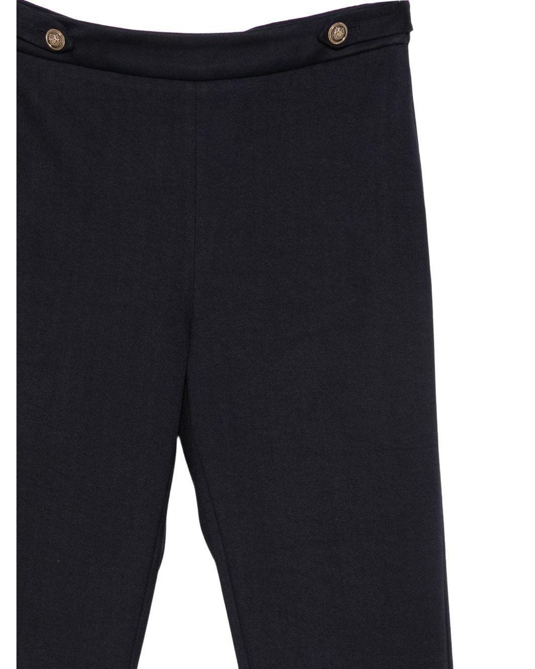 Liu Jo Blue Button-Detail Flared Pants