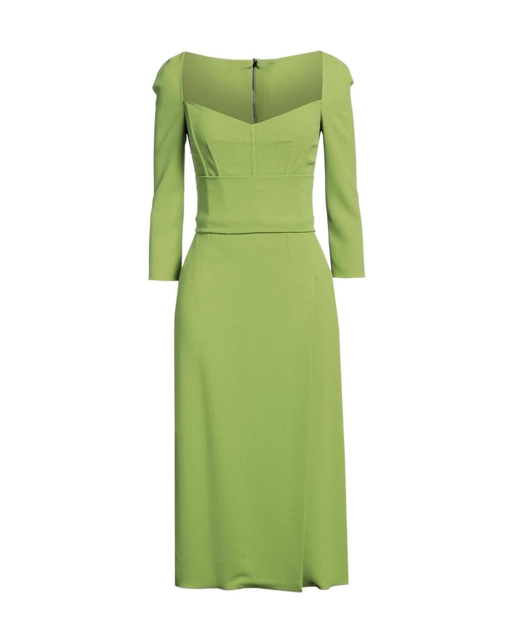 Dolce & Gabbana Green Solid-Colored Flare Skirt