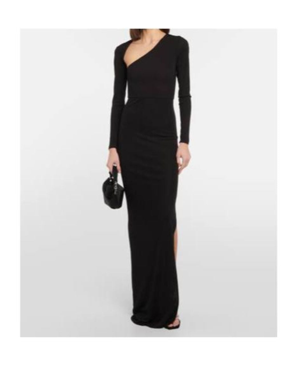 Alex Perry Black Asymmetric Jersey Maxi Dress
