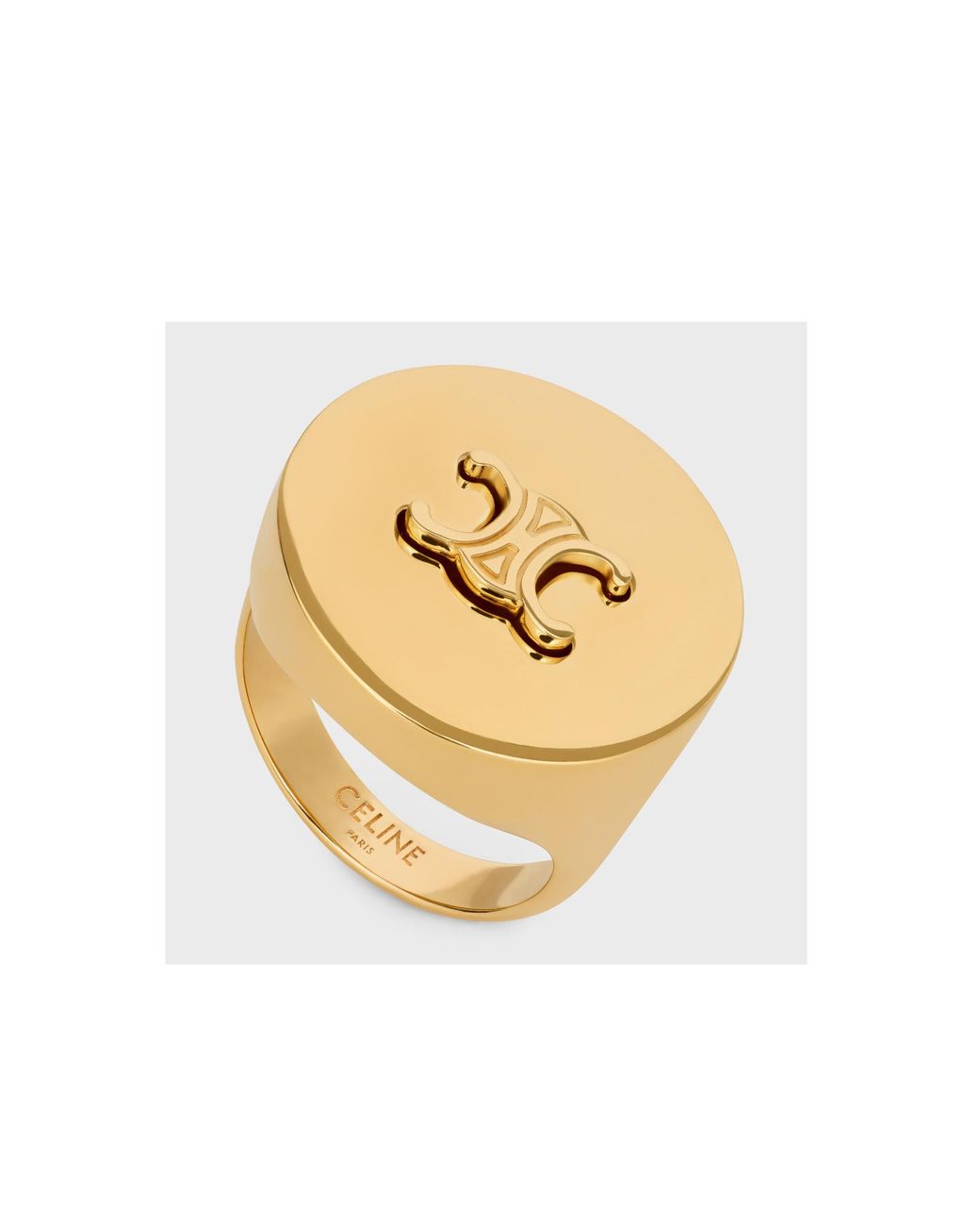 Céline Metallic Triomphe Signet Ring