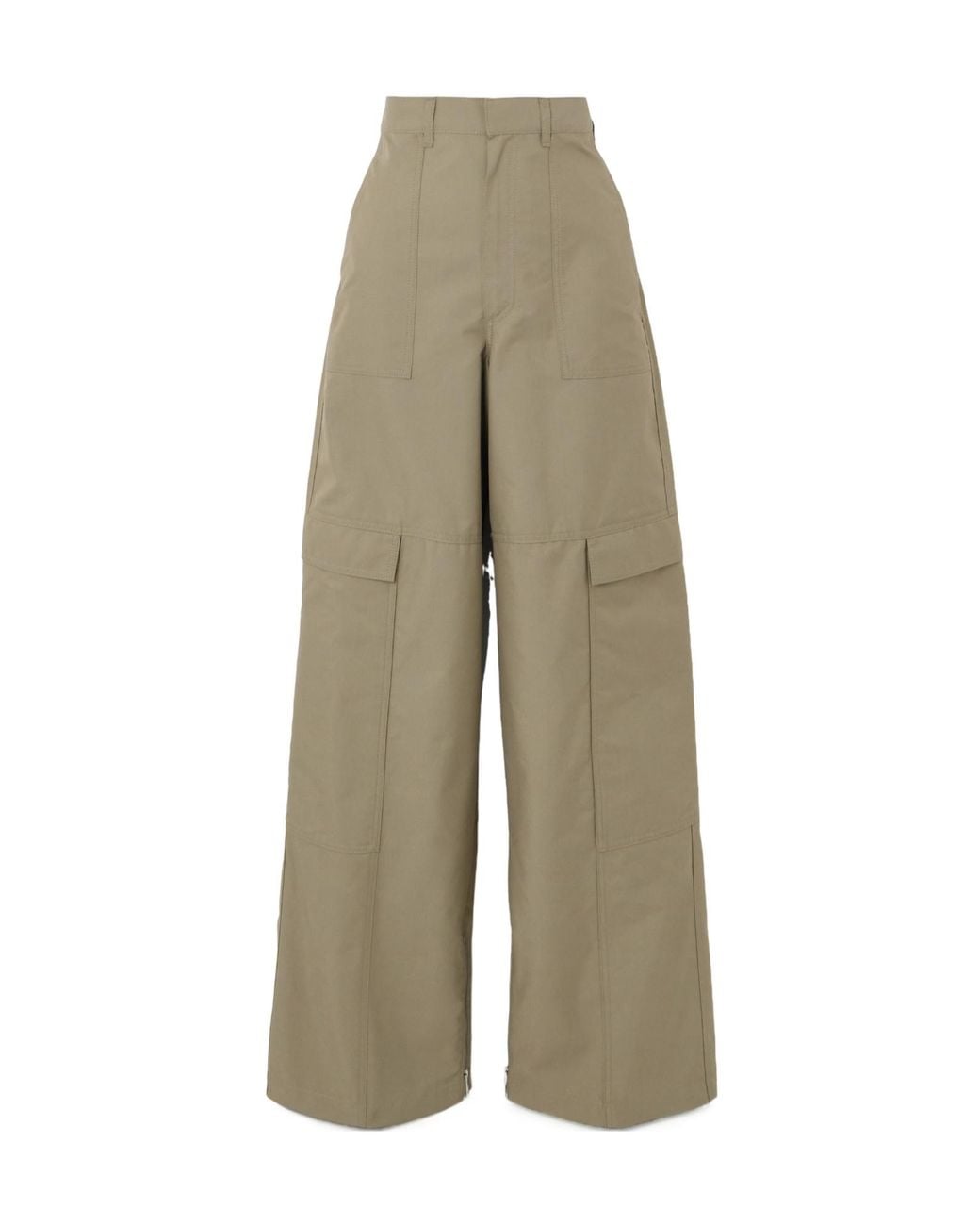 Loewe Natural High-Waist Wide-Leg Cargo Trousers