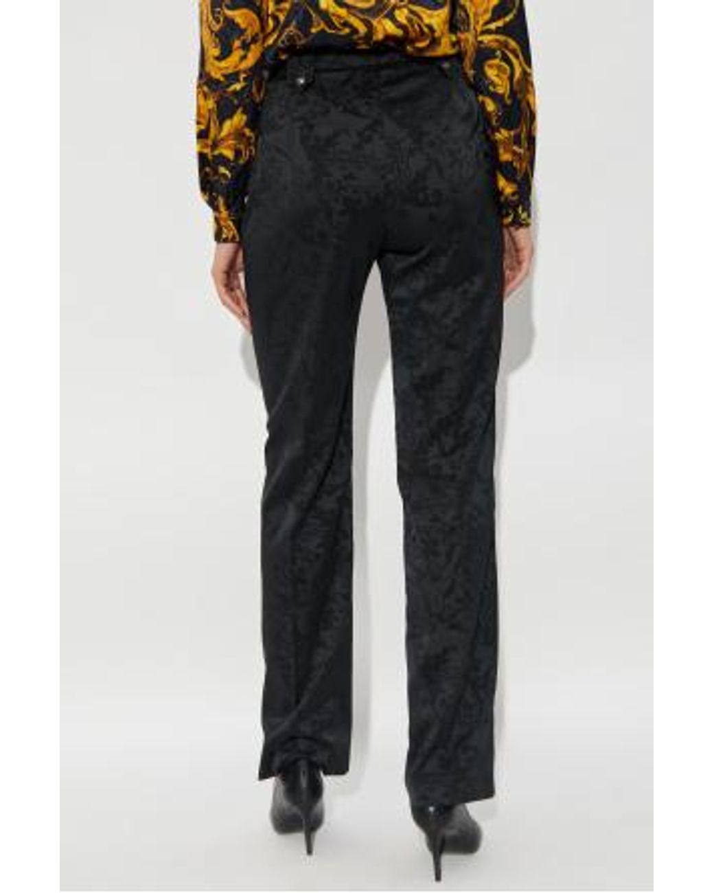 Versace Jeans Black Couture Barocco Motif Trousers