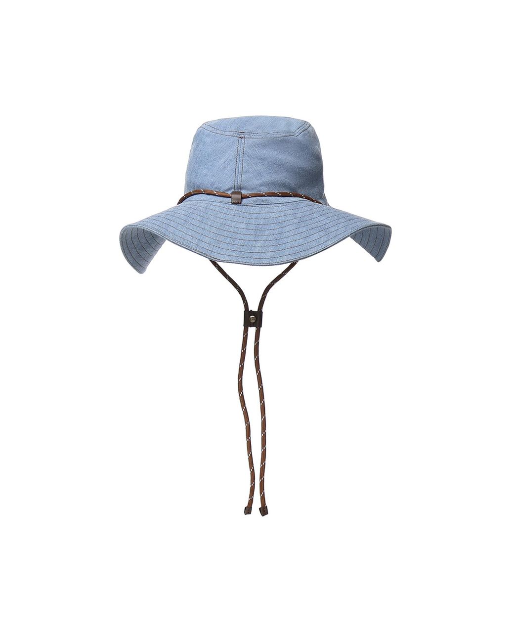 Miu Miu Blue Logo-Embroidered Wide-Brim Sun Hat