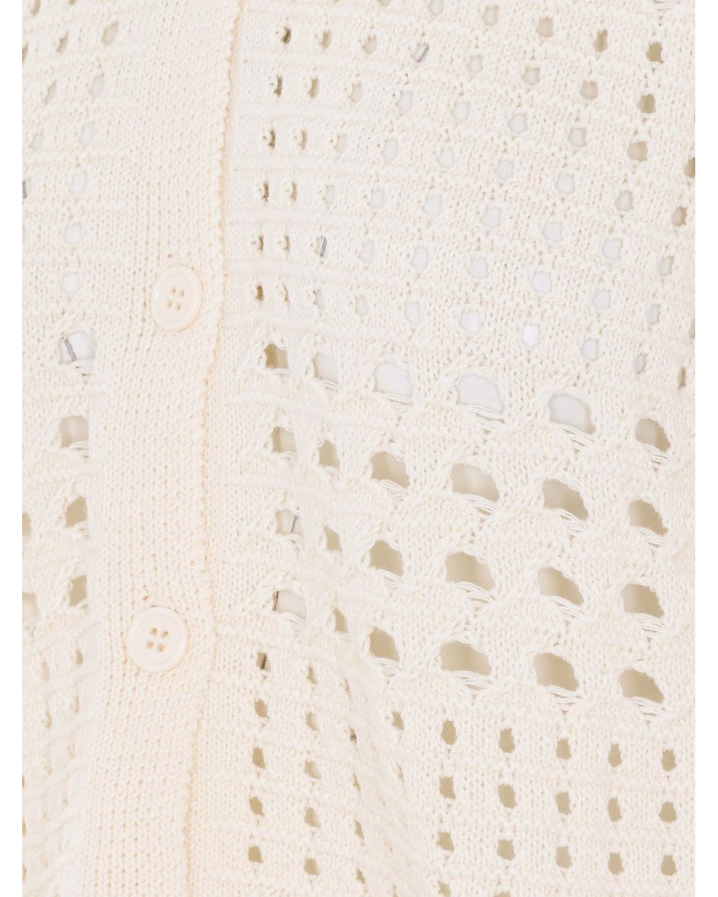 Liu Jo Natural Embellished Openwork Knitted Top