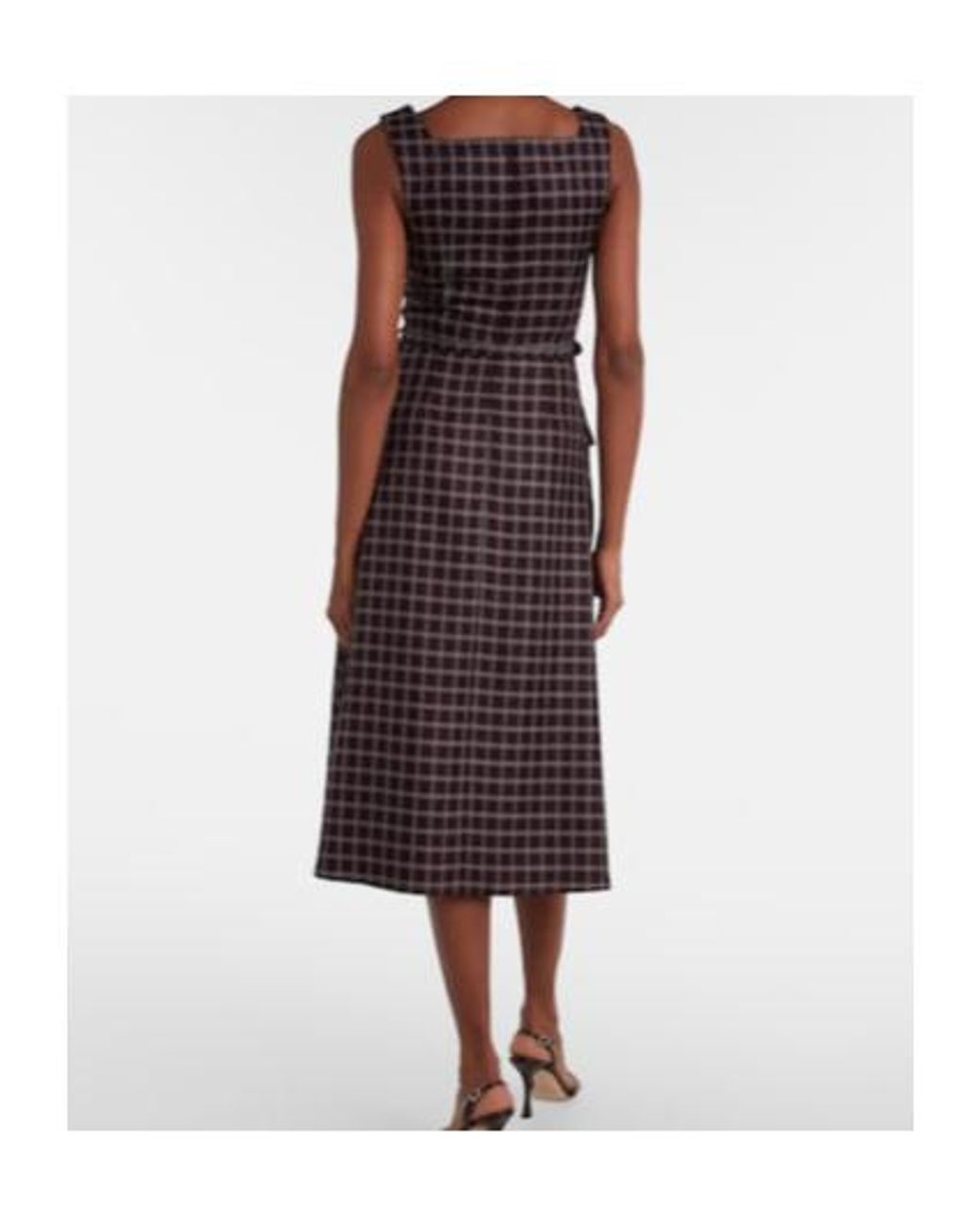 Emilia Wickstead Purple Petra Houndstooth Wool-Blend Midi Dress