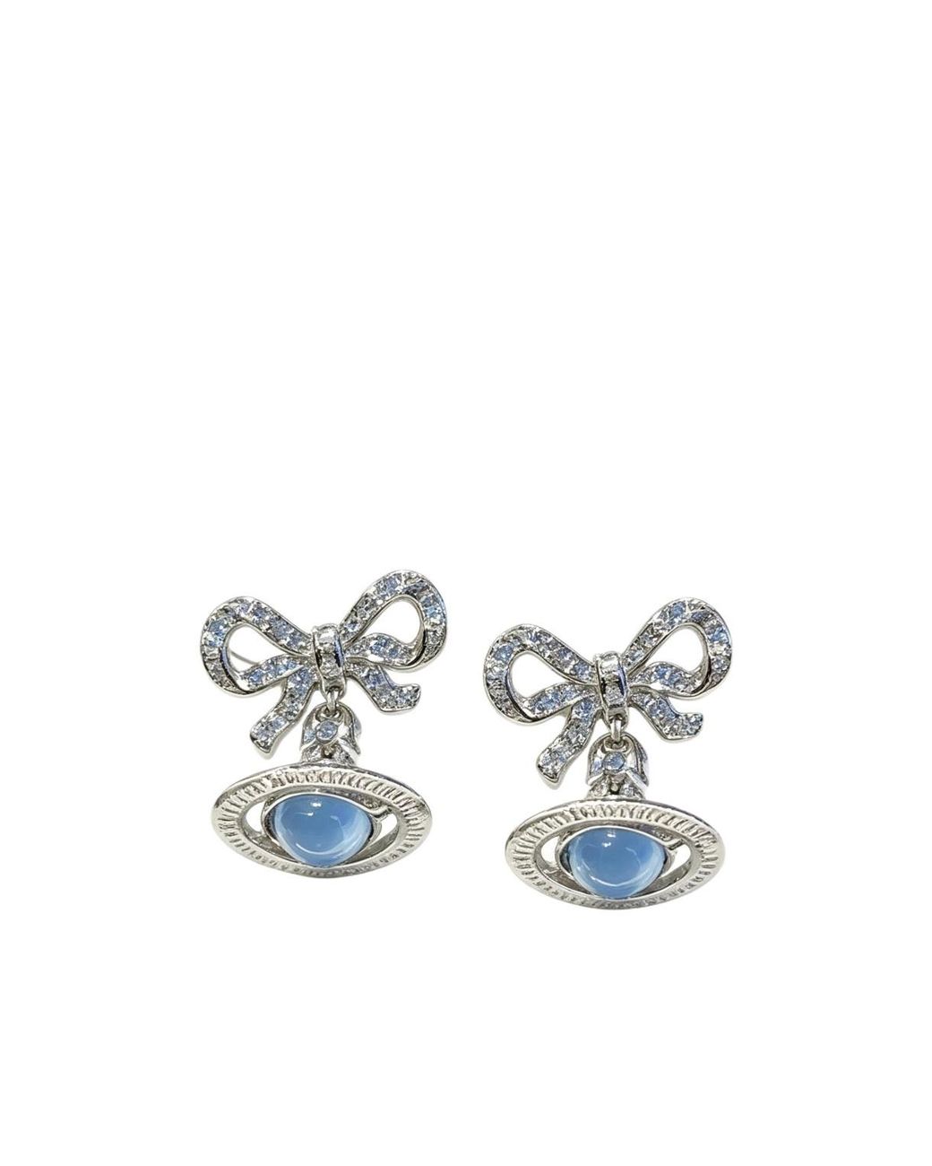 Vivienne Westwood White Bow Earrings