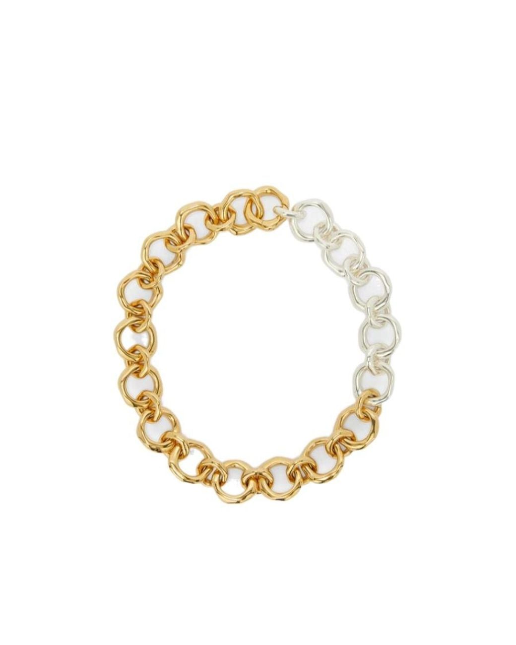 Jil Sander Metallic Two-Tone Chunky Chain Necklace