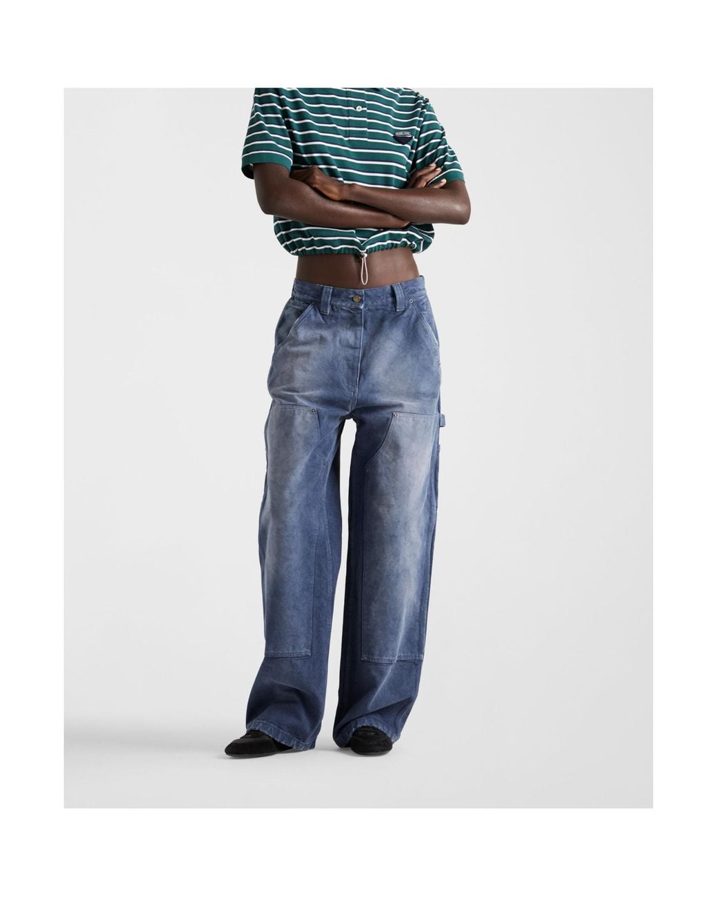 Prada Blue Canvas Cargo Pants