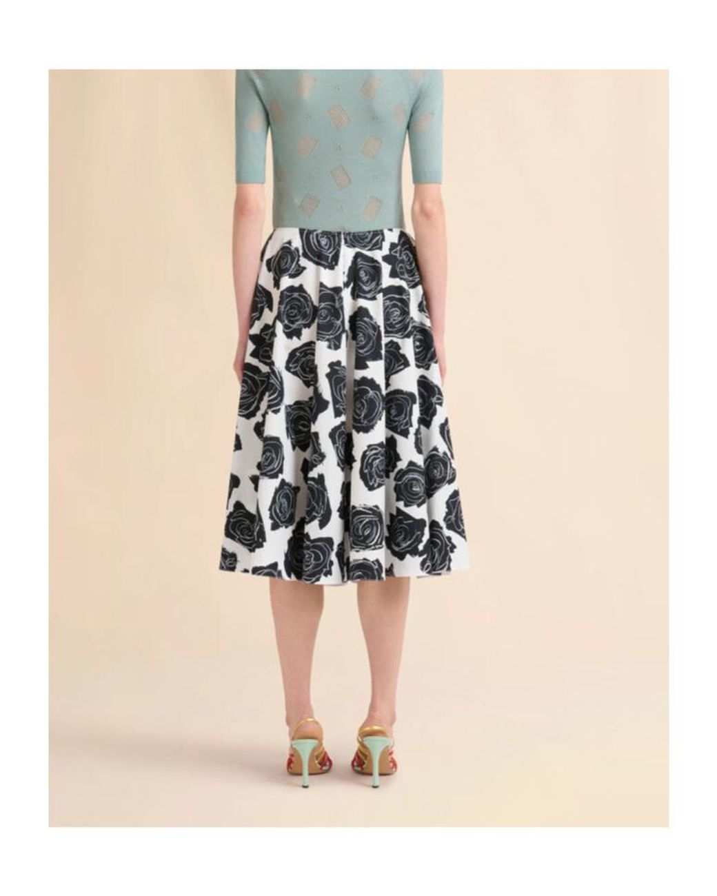 Marni Black Floral Printed Skirt