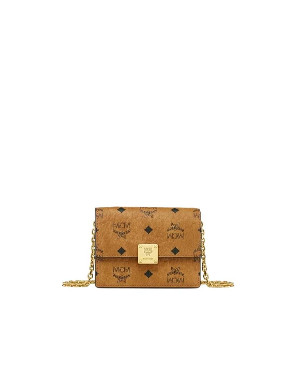 MCM Metallic Aren Visetos Chain Link Wallet