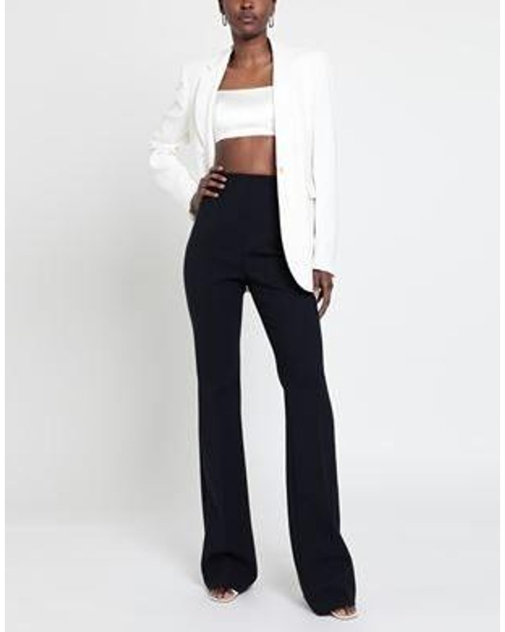 Sportmax Blue High Waist Solid Flare Suit Pants