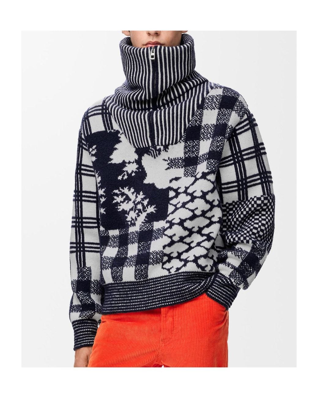 Loewe Blue Cosima Von Bonin Patchwork Knitted Sweater for men