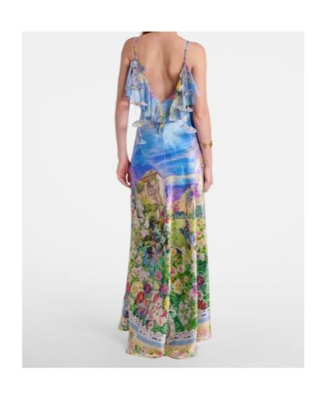 Camilla Blue Printed Silk Slip Dress