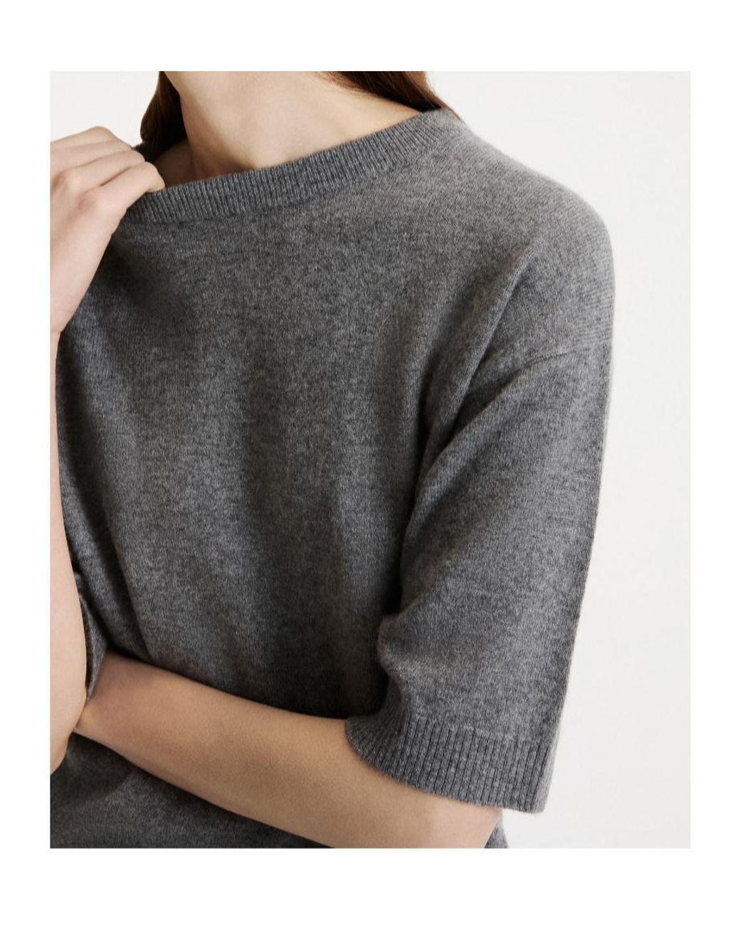 Marella Gray Wool And Cashmere Elbow-Length Jumper