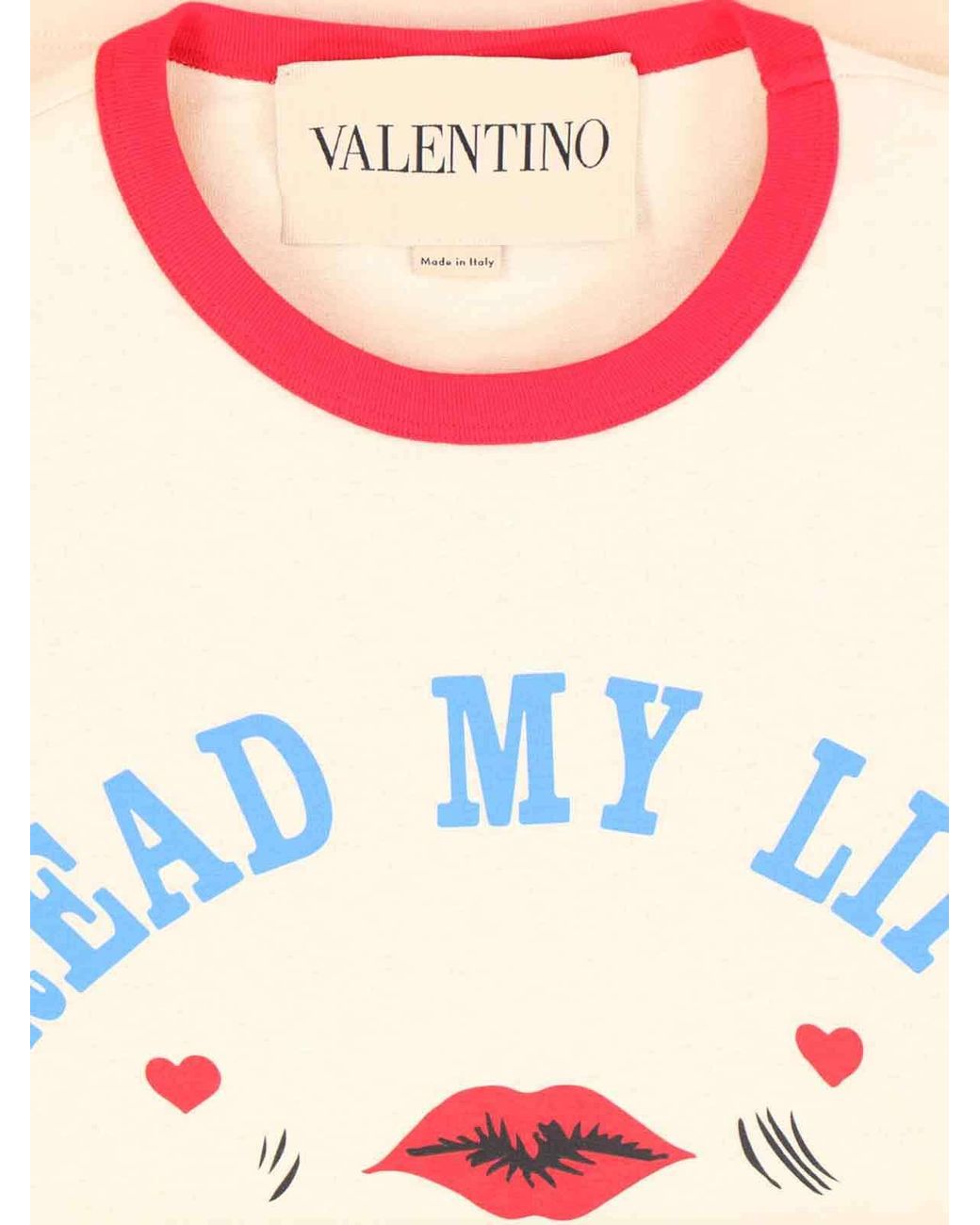 Valentino White Graphic Printed Crewneck T-Shirt for men