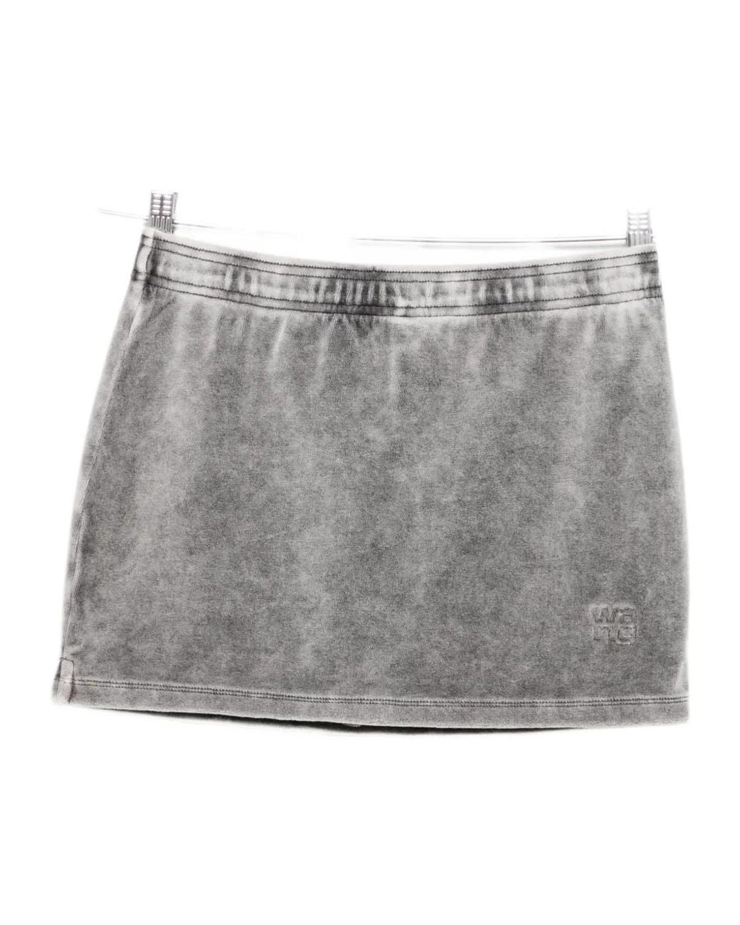 T By Alexander Wang Gray Alexander Wang Mid-Rise Denim Mini Skorts