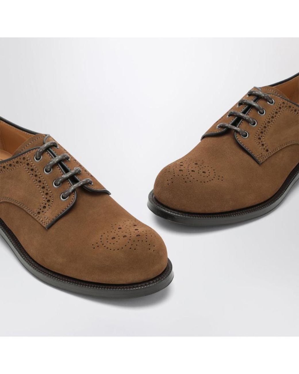 Church's Brown Almond Toe Lace-Up Shoes for men
