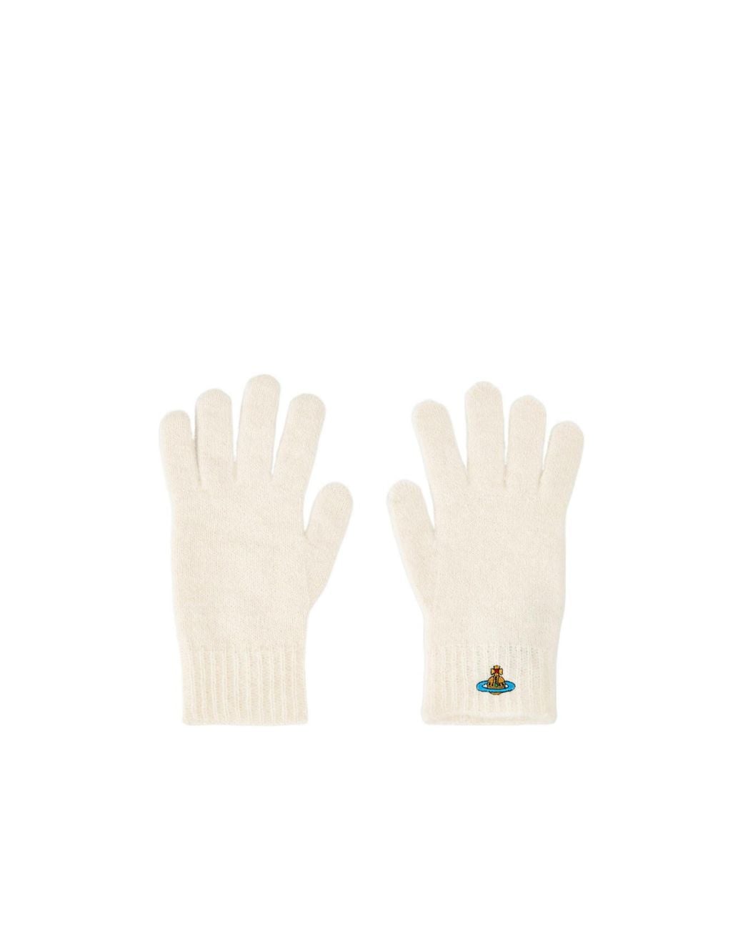 Vivienne Westwood White Fluffy Knitted Gloves