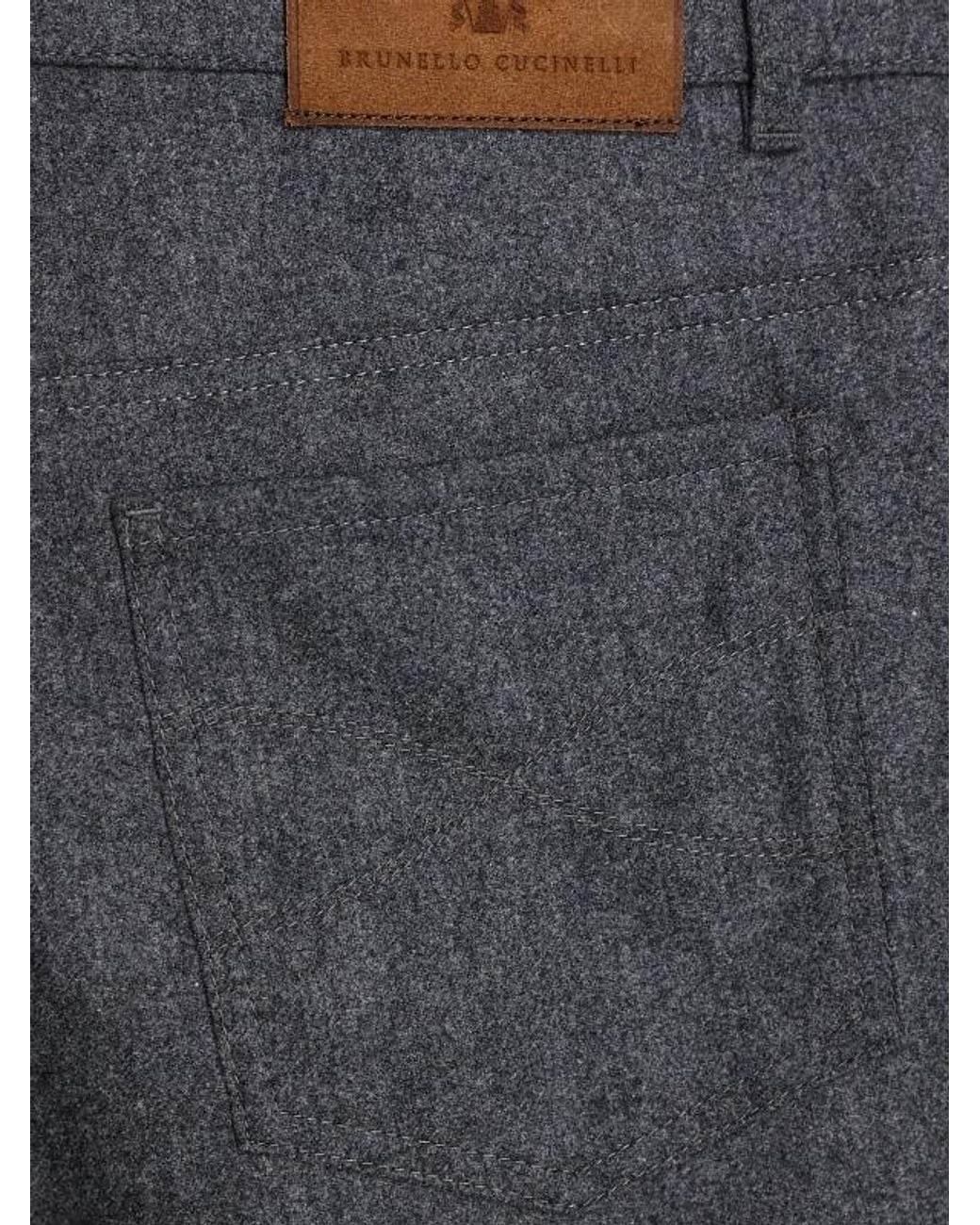Brunello Cucinelli Gray Button-Fastening Trousers for men