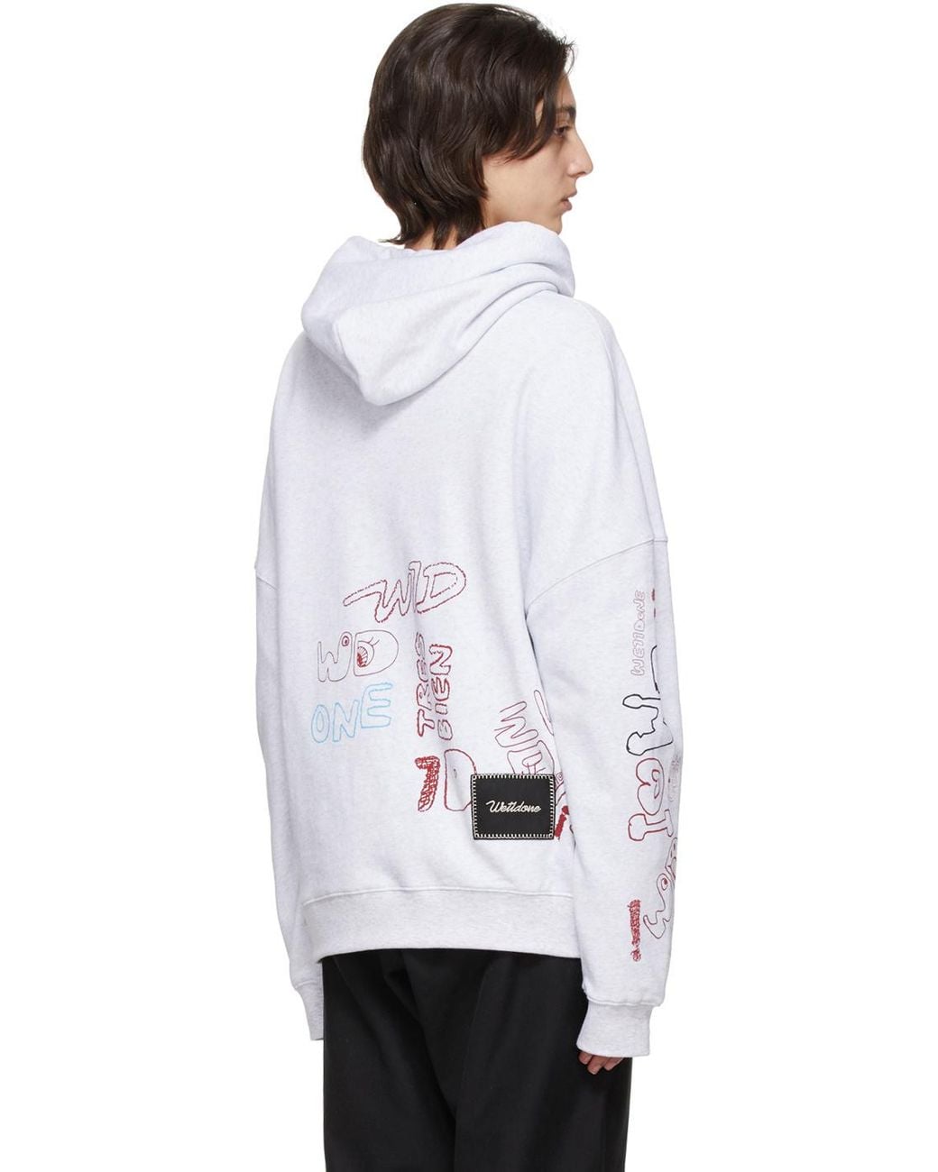 we11done White Graffiti Print Hoodie for men