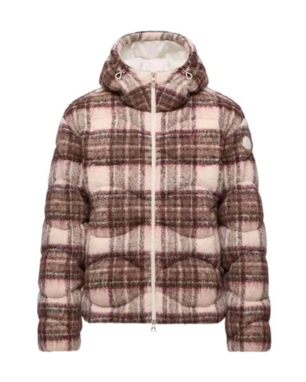 Moncler Brown Cervi Wool Blend Hooded Short Down Jacket