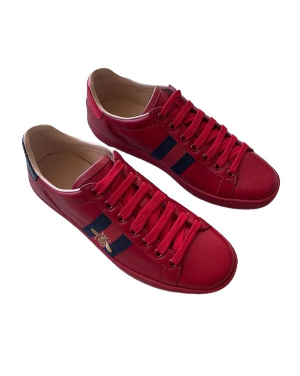 Gucci Red Lace-Up Low-Cut Skate Shoes