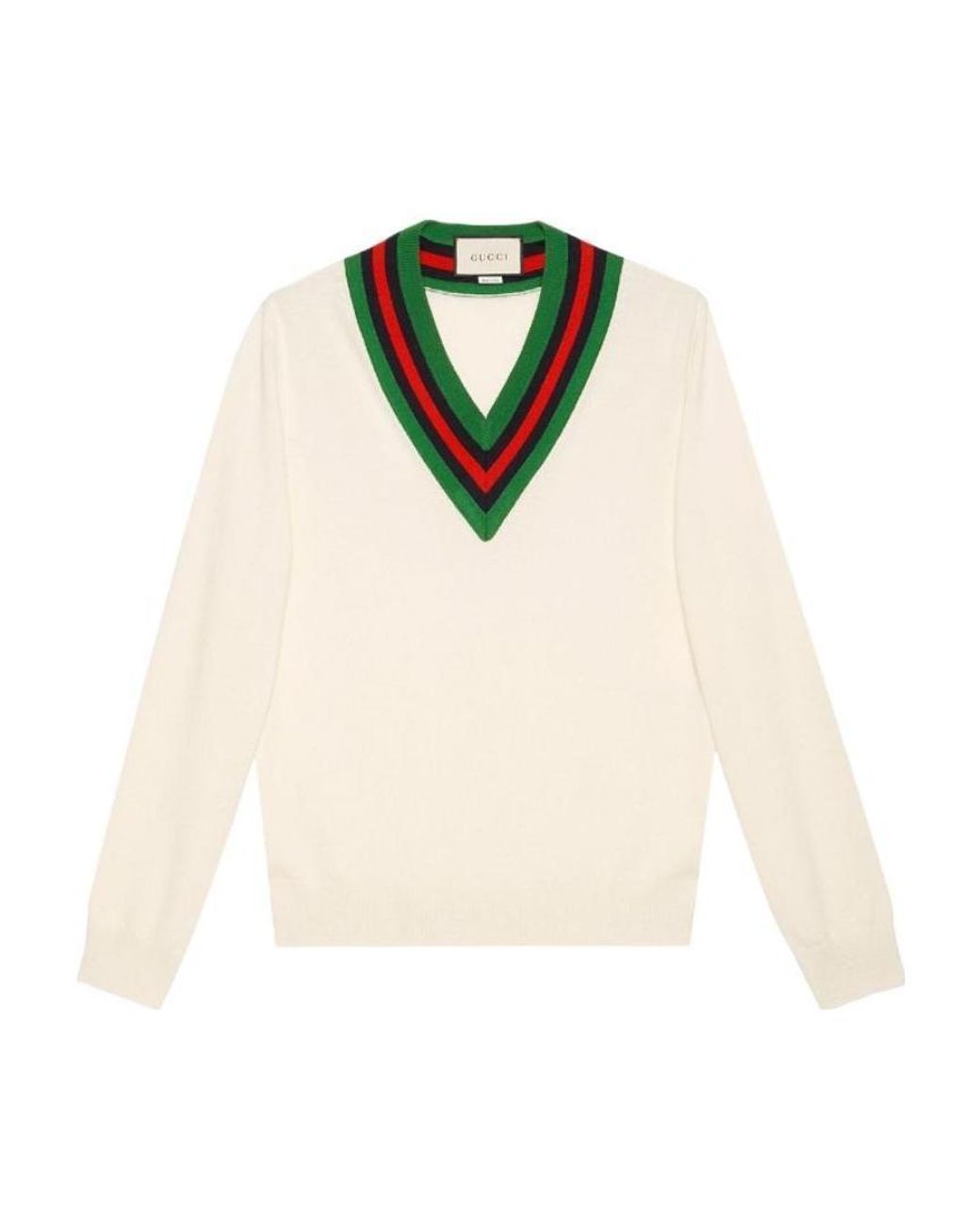 貴重！GUCCI白Vネック グッチ | モノグラム柄クルーネック – Vintage Web
