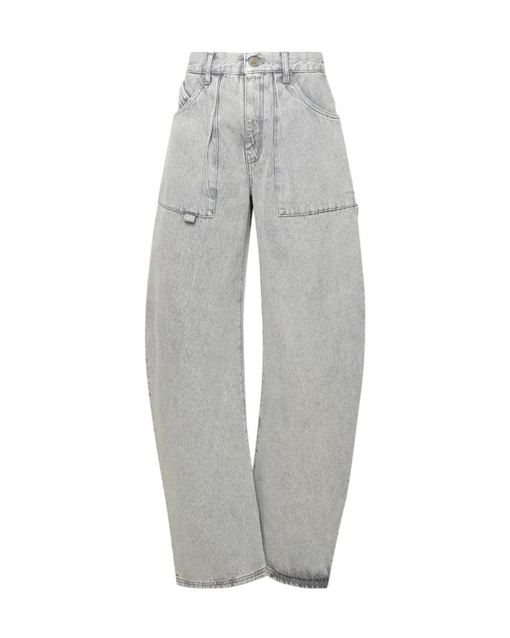 【The Attico】 Freja high-rise technoクレープパンツ The Attico Effie High-Waist Wide-Leg Jeans in Gray | Lyst