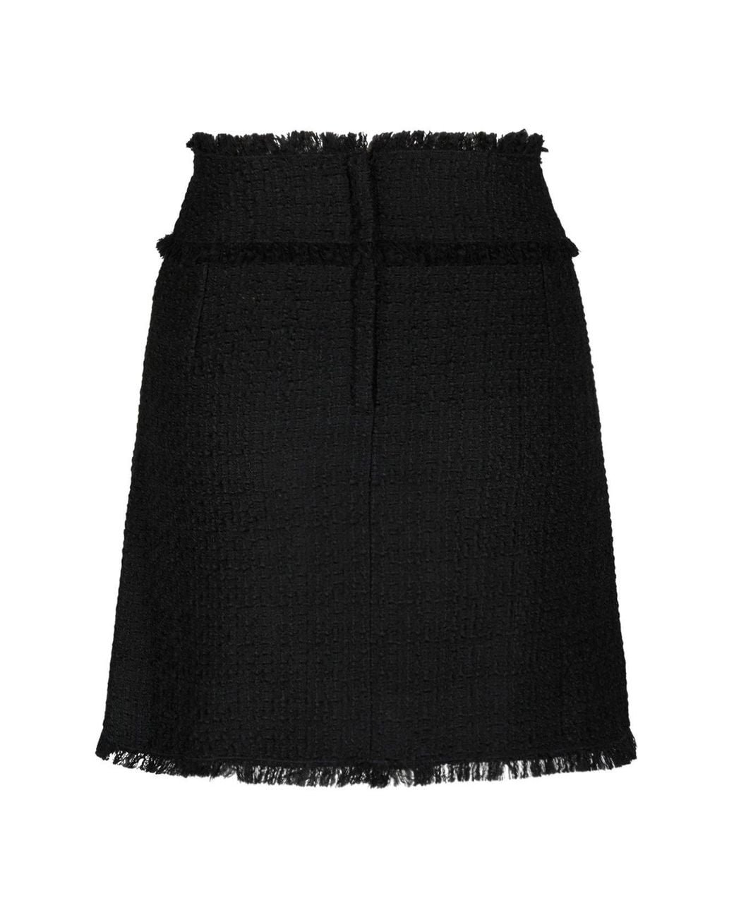 Dolce & Gabbana Black High-Waist Tweed Miniskirt