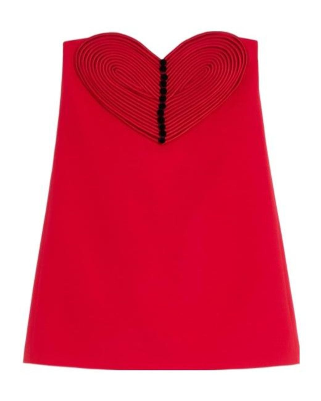 Valentino Embroidered Heart Strapless Mini Dress