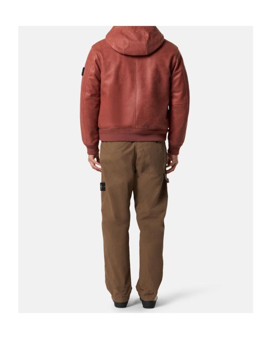 Stone Island Brown Compass-Badge Elasticated Waistband Trousers for men