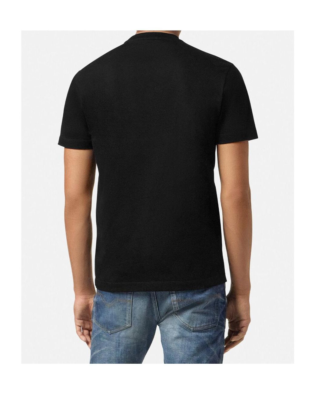 Versace Black Crystal Fading Medusa T-Shirt for men