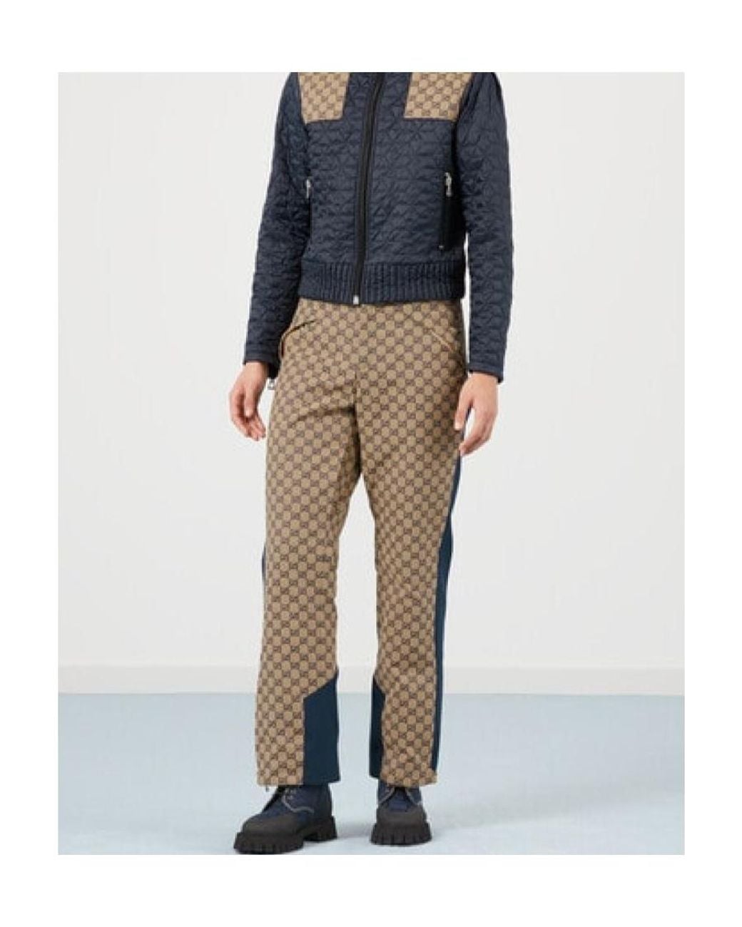 Gucci Brown Gg Straight Leg Trousers for men