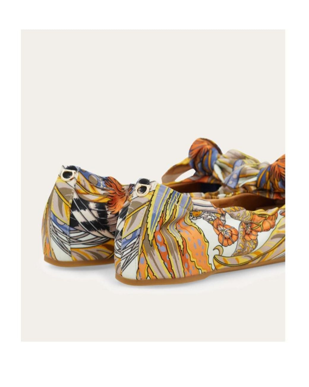 Ferragamo Brown Bow Embellished Ballet Flat