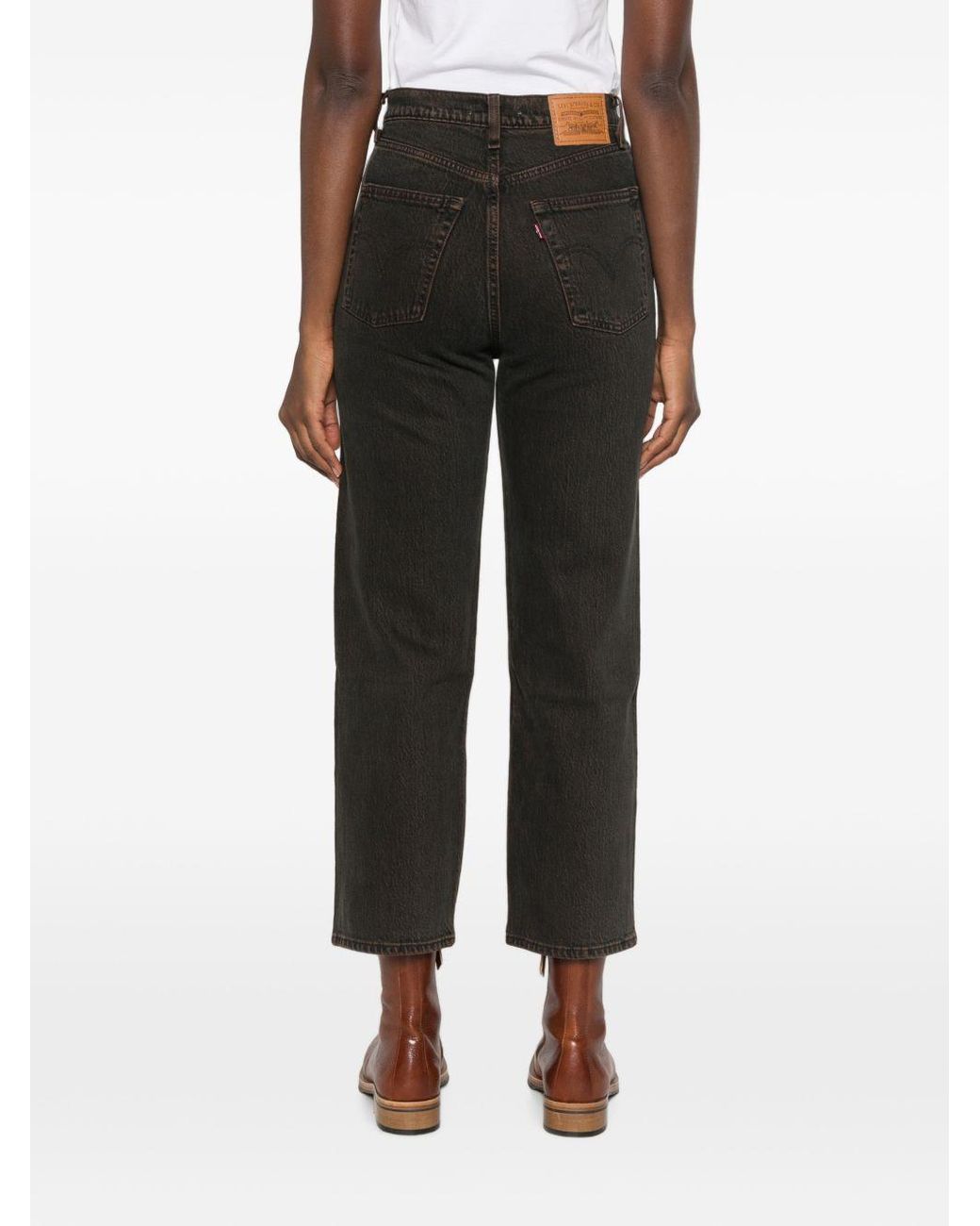 Levi's Black Logo Patch Straight-Leg Jeans