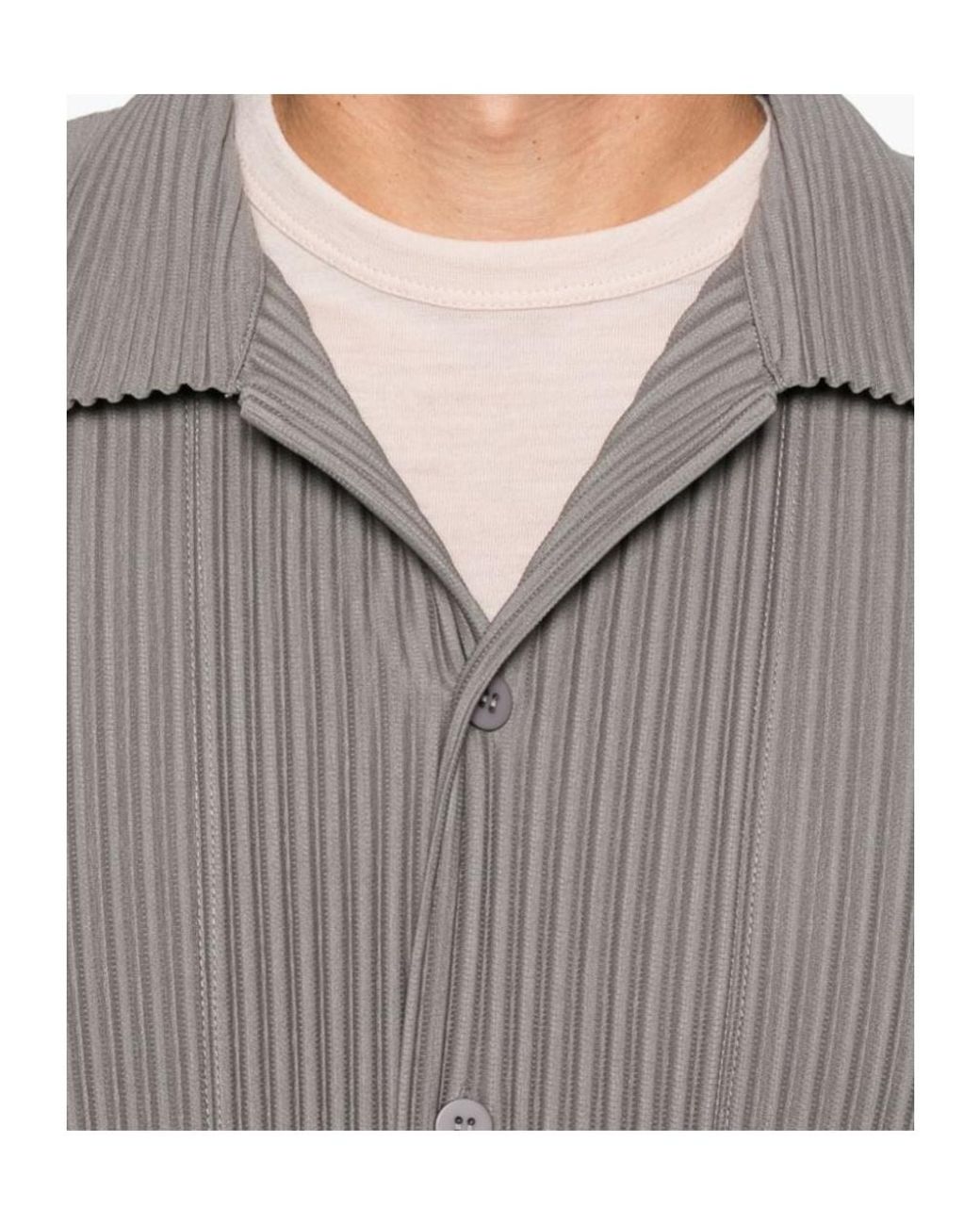 Homme Plissé Issey Miyake Gray Long-Sleeved Shirt for men
