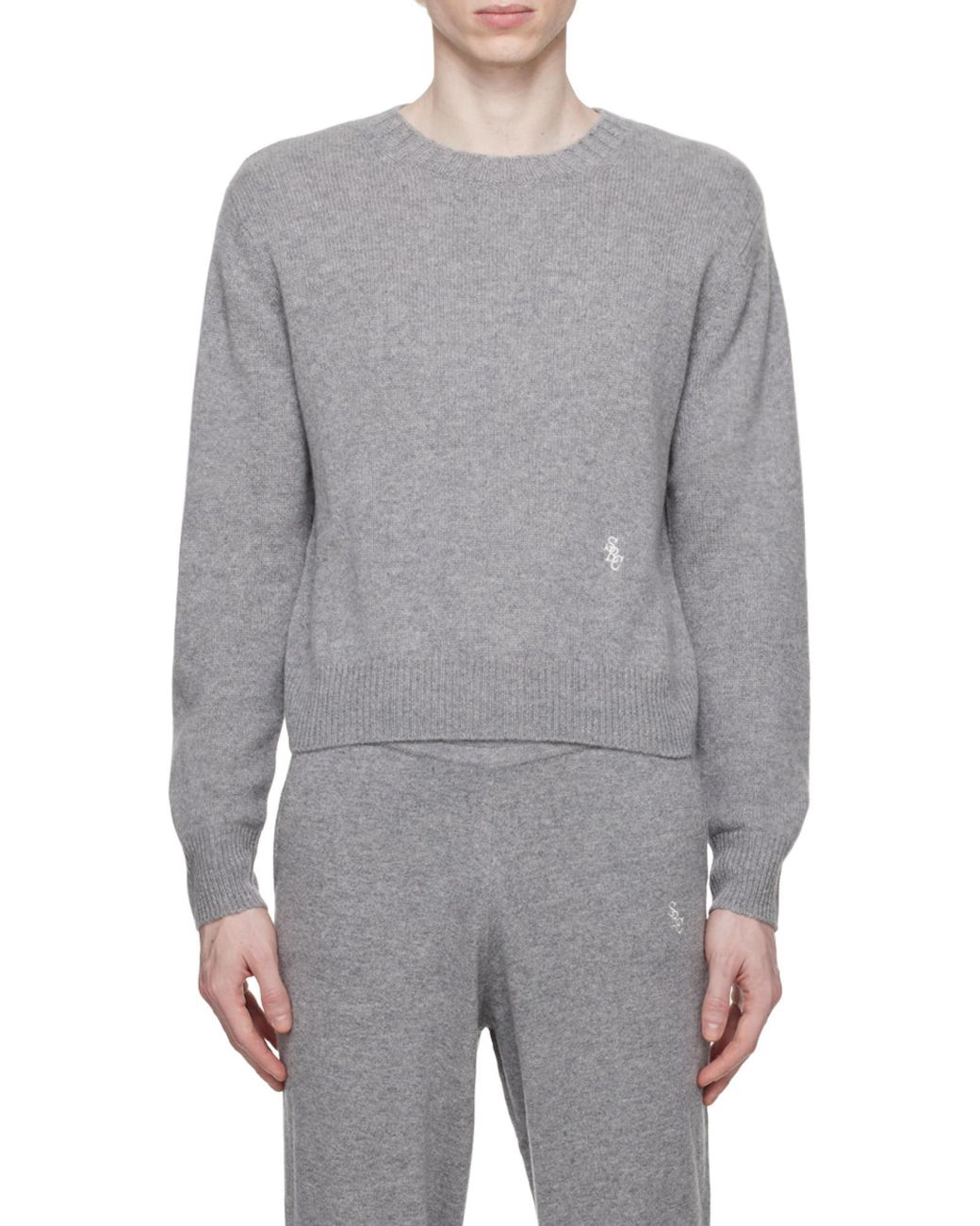 Sporty & Rich Gray Long-Sleeve Knitted Jumper for men