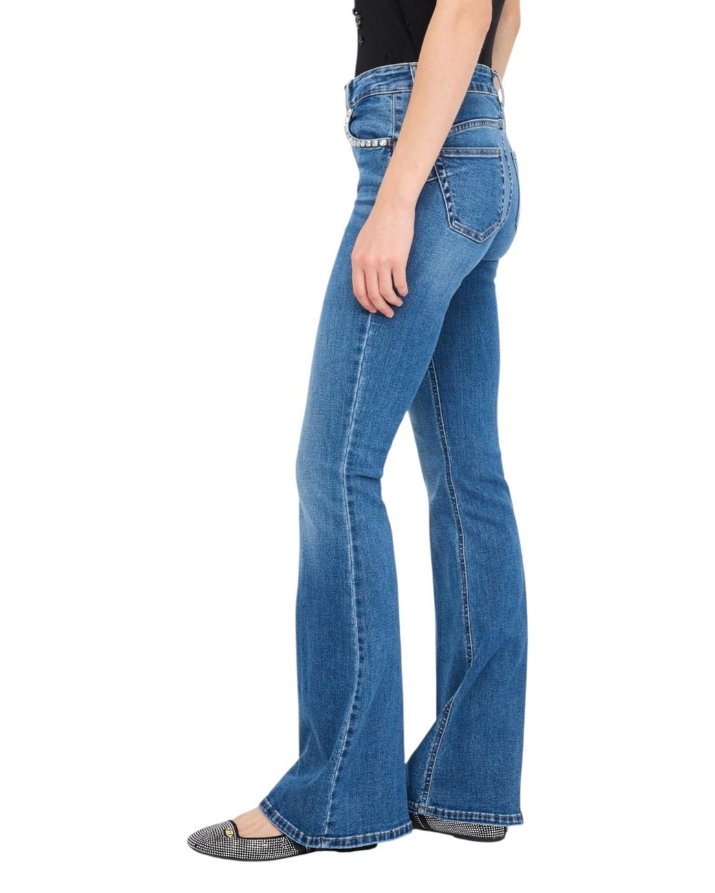 Liu Jo Blue High-Rise Flared Jeans