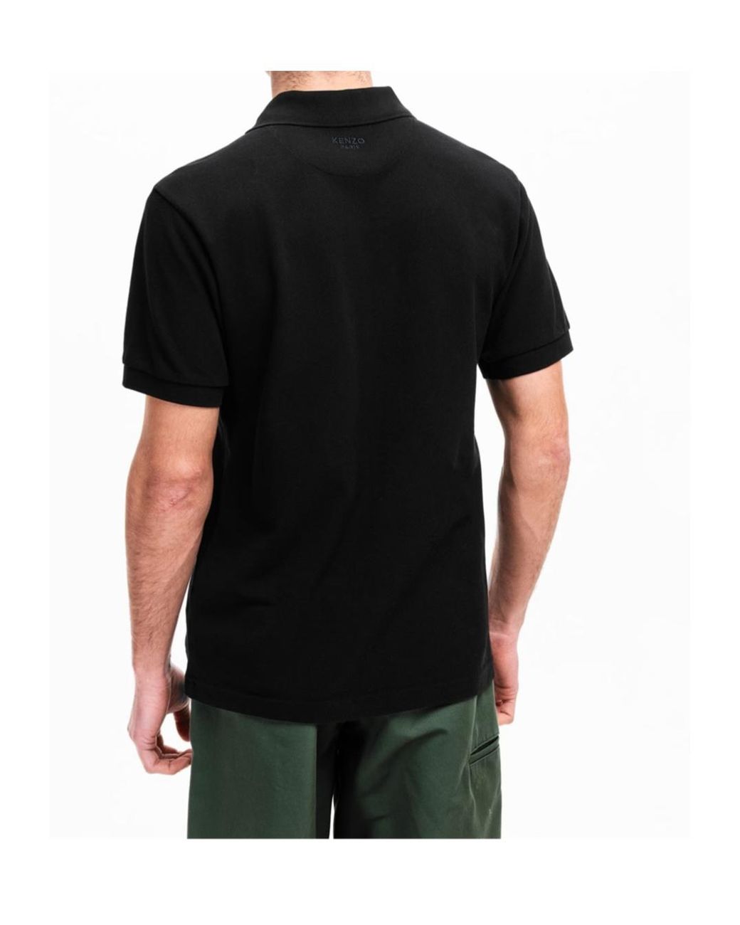 KENZO Black Wild Tiger Short Sleeve Polo Shirt for men