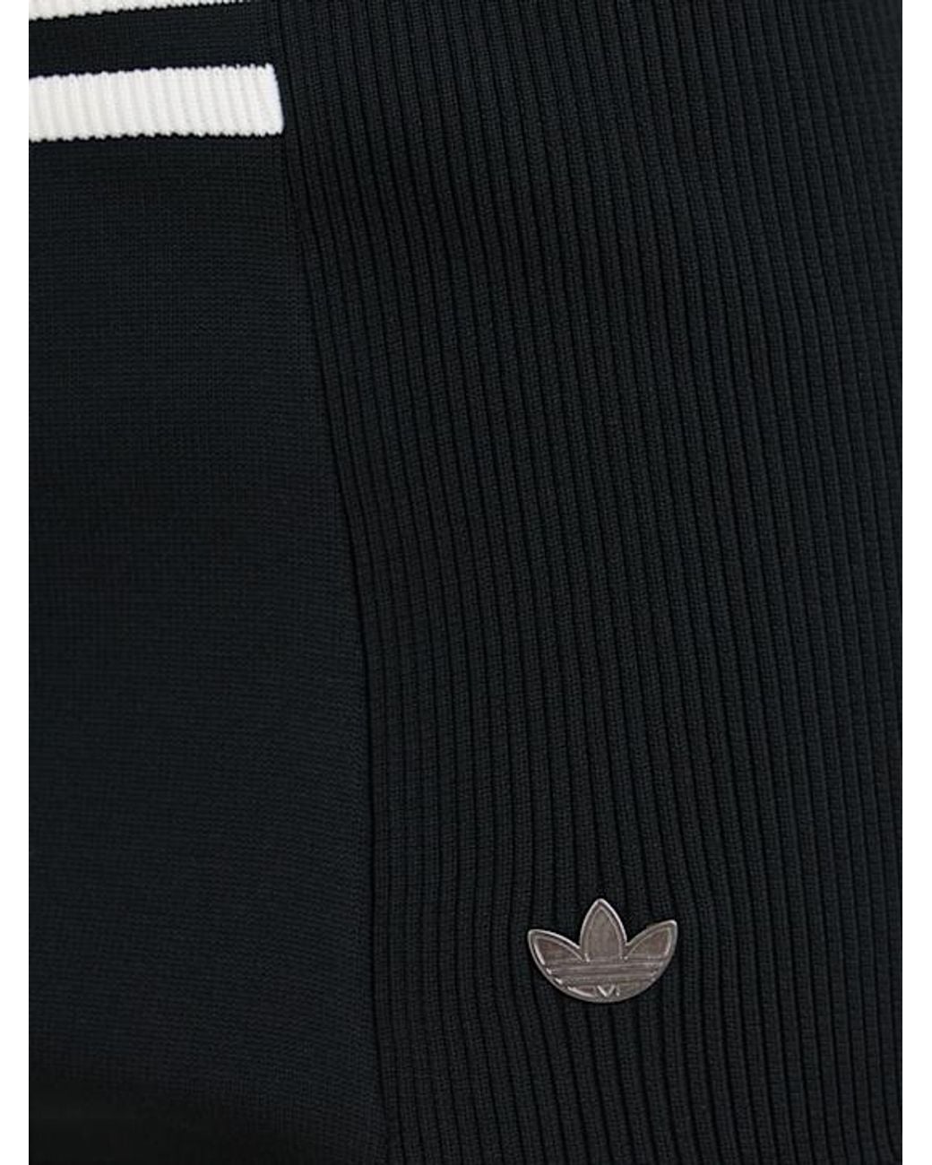 Adidas Originals Black High-Waisted Shorts With Stripes