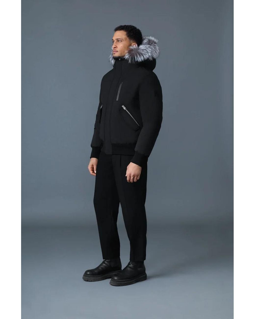 Mackage Black Dixon Xz Hooded Down Jacket for men