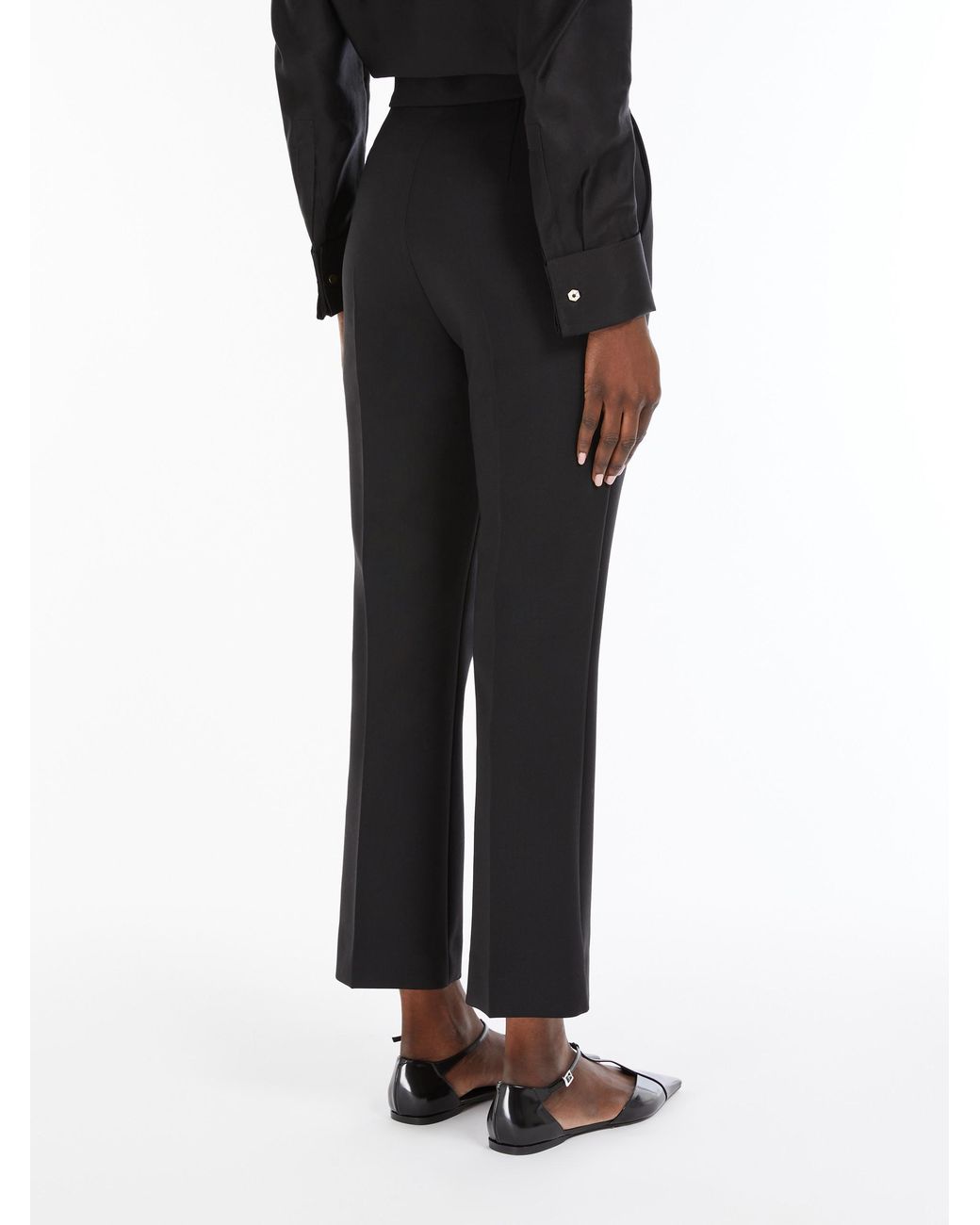 Max Mara Black Nepeta Dart Detailed Cropped Trousers