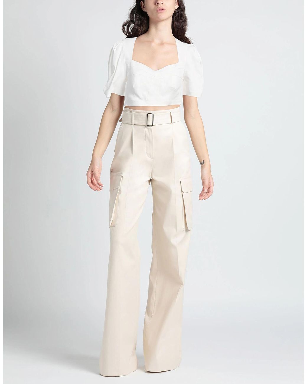 Isabel Marant White Solid Cropped Top