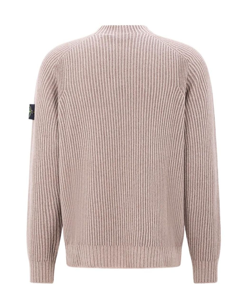 Stone Island Pink Long-Sleeved Sweater for men